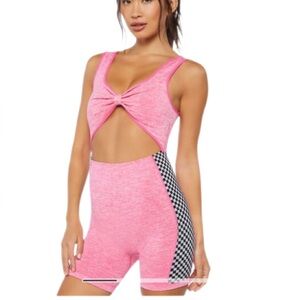 Forever 21 Active Checkered Seamless Romper